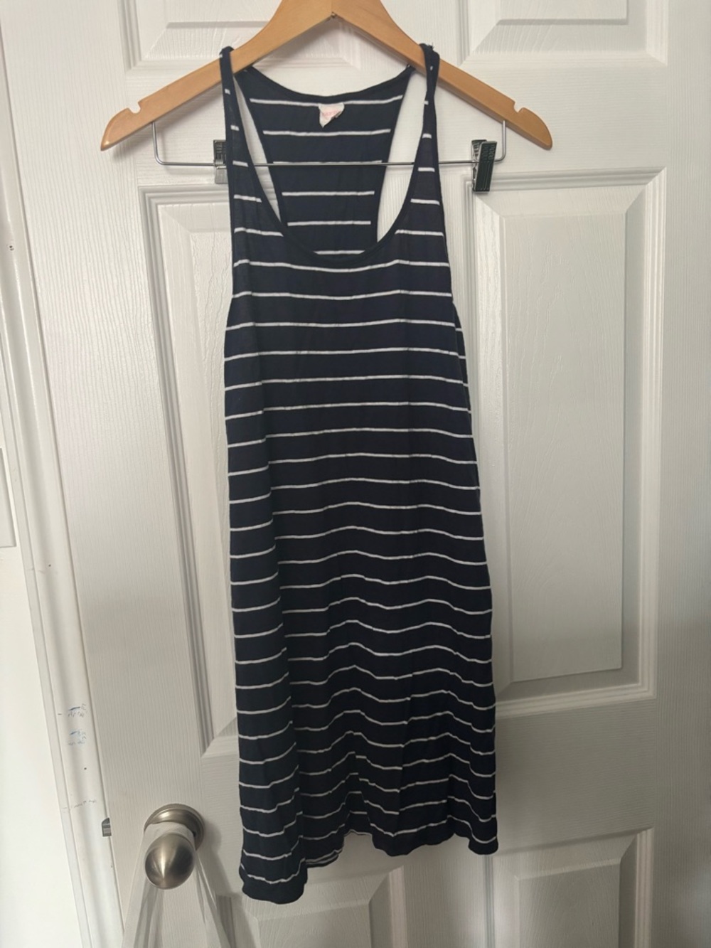 Xhilaration Navy & White Striped Racerback Midi Dress